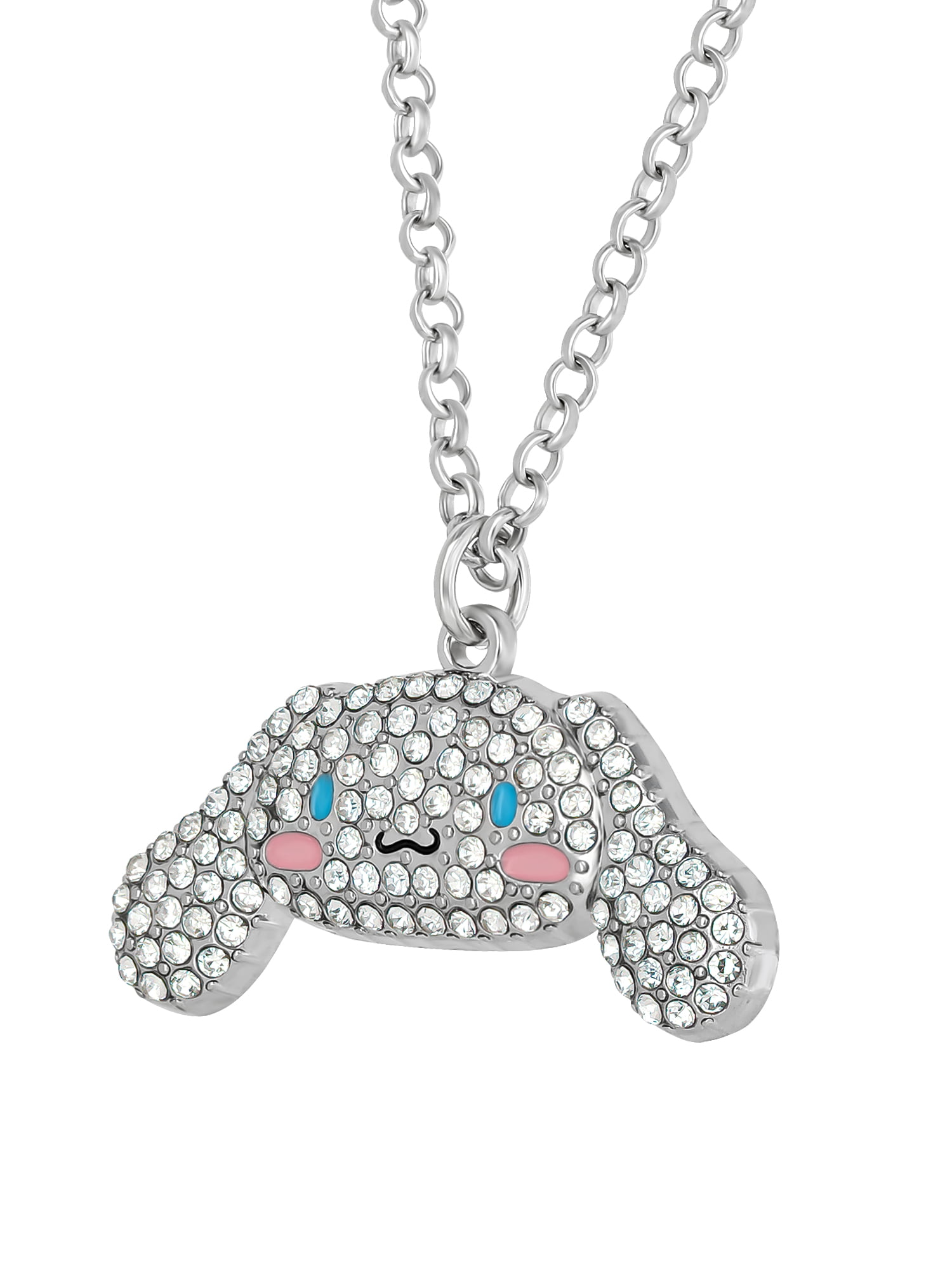 Sanrio Girls/Tween Cinnamoroll Clear Crystal Pendant, 16" Chain + 3" Extender