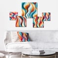 thumbnail image 2 of Designart "Rhythmic Rainbow Stripes In Pop Art I" Abstract Wall Art Set Of 5 - Multicolor Modern For Bedroom Wall Art Set, 2 of 6