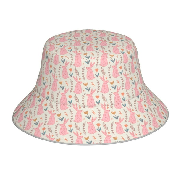 Fotbe Rabbit Sombrero Tipo Pescador con Estampado – Sombrero de Sol de Algodón de Moda para Playa, Golf, Pesca
