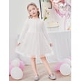 thumbnail image 5 of Arshiner Toddler Girls Tutu Dress Long Sleeve Fall Winter Button Front Party Tulle Dresses, 5 of 6