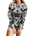 thumbnail image 1 of ITFABS Robe Tricotée de Dames de Noël, Pull à Manches Longues Jupe Courte, 1 of 8
