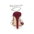 thumbnail image 2 of BLISSFUL STEP Women's Rhiness Strappy Stiletto Heels Sandals Burgundy 10, 2 of 7