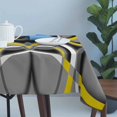 thumbnail image 4 of Yellow Geometric Table Cloth Waterproof Tablecloths, Gray Black Retro Abstract Stripes Lines Tablecloth Dining Table Cover for Kitchen Party Tabletop Outdoor, Rectangle Tablecloth 54x108 Inch, 4 of 9