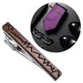thumbnail image 6 of Men Tie Bar Clip Metal Walnut Necktie Clips for Daily Life Suit Shirt Decor Wavy Wavy Line, 6 of 8