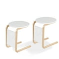 thumbnail image 1 of Topbuy Set de 2 Table d'Appoint Ronde Présentoir à Café Compact avec Poche de Rangement, 1 of 8