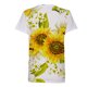 thumbnail image 5 of Moda mujer estampado de girasol camisetas cuello redondo casual mangas cortas tops blusa Pompotops  hkajfhjk461236, 5 of 5