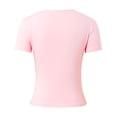 thumbnail image 7 of Graphic Tees for Women Casual Round Neck T Shirt Featuring Star Leopard Print Design for Spring Summer Women’s Top with Everyday Wardrobe Pink XL, 7 of 7