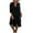 Black, variant on Women's Fashion Casual Solid Color V-neck Linen Plus Size Long Dress