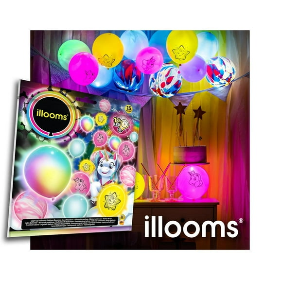 illooms Licorne LED illumine des ballons 15PK Paq.de 15