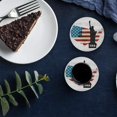 thumbnail image 6 of FMSHPON Independence Day American Flag Map Statue of Liberty Set of 6 Round Coaster for Drinks, Absorbent Ceramic Stone Coasters Cup Mat with Cork Base for Home Kitchen Room Coffee Table Bar Decor, 6 of 6