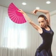 thumbnail image 3 of Elegant Handheld Folding Fan for Performances & Gifts - Lace Edging, Gold Decorations, 23cm Ribs, 40cm Amplitude, Durable Plastic Fashion Accessory, 3 of 5