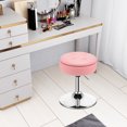 thumbnail image 2 of Costway Vanity Stool Adjustable 360° Swivel Storage Makeup Chair w/ Removable Tray Pink, 2 of 10