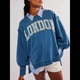 thumbnail image 5 of Camiseta con Gráfico de Números para Mujer, Sudadera de Larga con Cuello Redondo, Suéteres Extragrandes. Palabras Azules S, 5 of 6