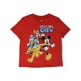 thumbnail image 2 of Disney Mickey Mouse Goofy Donald Duck Toddler Boys Athletic T-Shirt and Mesh Shorts Outfit Set Mickey Mouse Red/Black 2T, 2 of 3
