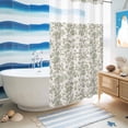 thumbnail image 5 of No Hook Shower Curtain, Farmhouse Sage Green Shower Curtains for Bathroom with See Through Top Window, Vintage Flower Leaf Botanical Waterproof & Washable Bath Curtain Narrow 54"x78", 5 of 9
