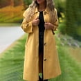 thumbnail image 2 of Women's Winter Elegant Single Breasted Long Wool Coat Lapel Long Sleeve Trench Coat Formal Office Wool Overcoat, 2 of 6