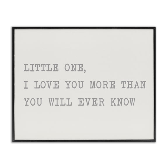 Stupell Industries Modern Little One I Love You Phrase Family Motivational Black Framed Giclee Art, 14 x 11, by SD Graphics Studio