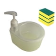 thumbnail image 2 of Dispensador de jabón líquido 2 en 1 recargable multiusos con soporte para esponja y 3 Amarillo, 2 of 9