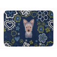 thumbnail image 1 of Carolines Treasures BB5083RUG Bleu Fleurs Yorkie Chiot Machine Lavable Mémoire Mousse Tapis, 1 of 4