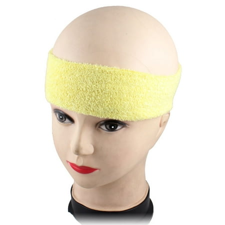 Unique Bargains Unique Bargains 2pcs 6cm Width Elastic Hair Tie Headband Yoga Sports Sweatband Yellow for