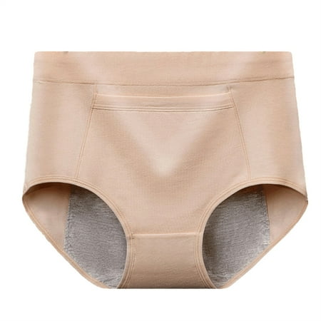 Kopltyrfg Seamless Leakproof Underwear for Women Wicking Full Coverage No Show Panties Panty Pocket Panties Beige 3X-Large
