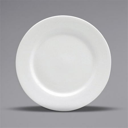 

9.62 in. Rolled Edge Porcelain Plate Bone Cream White