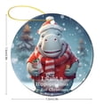 thumbnail image 2 of I Want A Hippopotamus for Christmas Ceramics Ornaments Animal Themed Double-Sided Ceramics Ornaments Christmas Home Office Tree Decorations Housewarming Gift, 2 of 8
