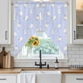 thumbnail image 6 of Easter Bunny Swag Valances for Windows 2 Pack, Kitchen Window Curtains 36 Inch Length, Cartoon Carrots Cute Rabbits Sketch Blue Privacy Swag Curtains for Living Room/Bathroom with Rod Pocket 36"x36", 6 of 8