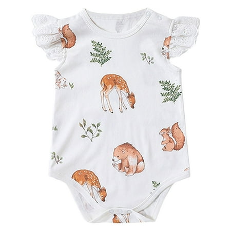 

Girls Bodysuit Leisure Floral Animal Printed Sleeveless Outwear Kids Baby Clothes Spring Summer Soft Rompers Jumpsuits