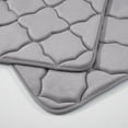 thumbnail image 6 of 2 Piece Geometric Design Solid Color Memory Foam Rug Set Non-Slip PVC Backing, 6 of 7