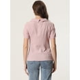 thumbnail image 4 of Top a cuadros de manga corta con cuello redondo de los años 50 para mujer Rosa XS, 4 of 4