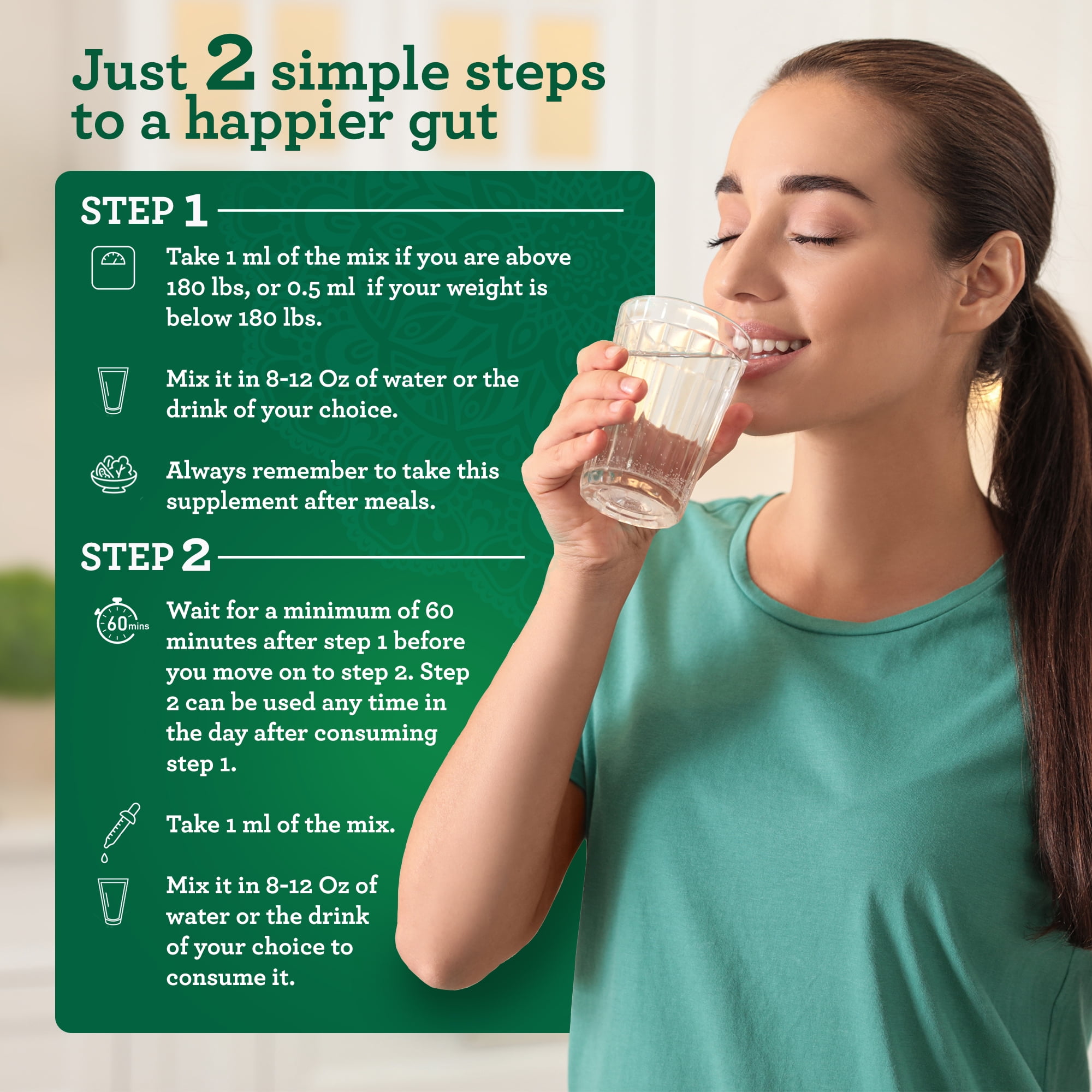 GuruNanda Paracleanse 2-Step Liquid Supplement - Wormwood & Neem for Digestive Support - 1 fl oz