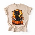 thumbnail image 3 of Retro Black Cat Halloween Pumpkin Costume T-Shirt, Fullsizes S-5XL Multicolors T-Shirt, 3 of 5