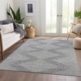 thumbnail image 6 of HomeRoots 679736 8 x 10 ft. Gray & Ivory Geometric Transitional Washable Machine Made Rectangle Area Rug with UV Protection, 6 of 9