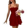 thumbnail image 5 of Franhais Women Ruffled Slip Mini Dress, Sleeveless Backless Casual Party Summer Dress, 5 of 7