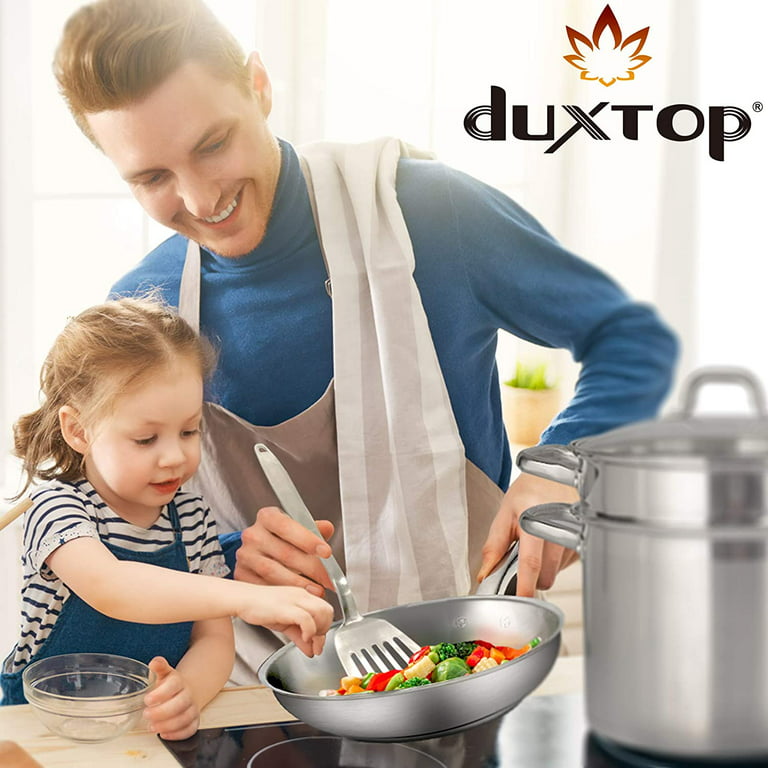 DUXTOP Duxtop 7PC Stainless Steel Ceramic Coated Nonstick Pans Set,  Induction Frying Pans, Non-stick Saute Pan with Lid