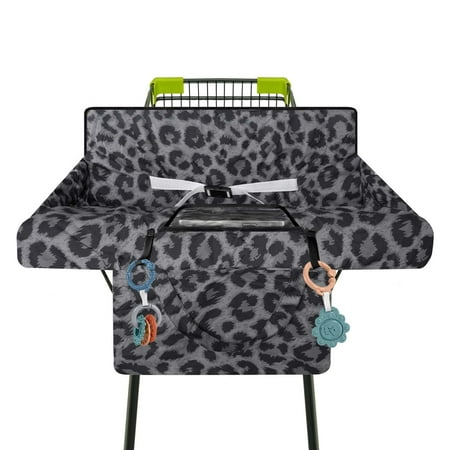 Shopping Cart Cover for Baby 2-in-1 High Chair Cover with Safety Harness Multifunctional Grey Pattern Cart Covers for Babies Soft Padded Grocery Cart Cover for Baby Boy Girl