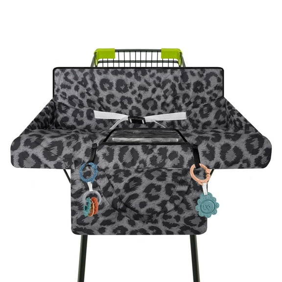 Shopping Cart Cover for Baby 2-in-1 High Chair Cover with Safety Harness Multifunctional Grey Pattern Cart Covers for Babies Soft Padded Grocery Cart Cover for Baby Boy Girl