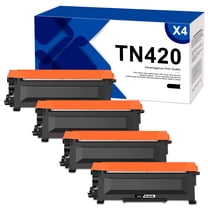 TN-420 4-Pack Toner Cartridge Replacement for Brother TN 420 TN-420 Toner Cartridge Works for Brother HL-2130 HL-2132 Printer