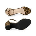 thumbnail image 5 of BLISSFUL STEP Women's Shoes Ankle Strap Block Heel Buckle Open Toe Sandals Leopard 6, 5 of 8