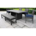 thumbnail image 2 of Belle Table de Salle à Manger Rectangulaire pour Patio Extérieur avec 4 Chaises 1 Banc, 2 of 2