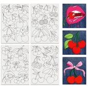 1set 4 Sheets Cherries Soluble Embroidery Stabilizers 41pcs Fruit Embroidery Paper with Pre-Printed Sewing Embroidery Stabilizers for Embroidery Hand Sewing Lover Beginners Cloth