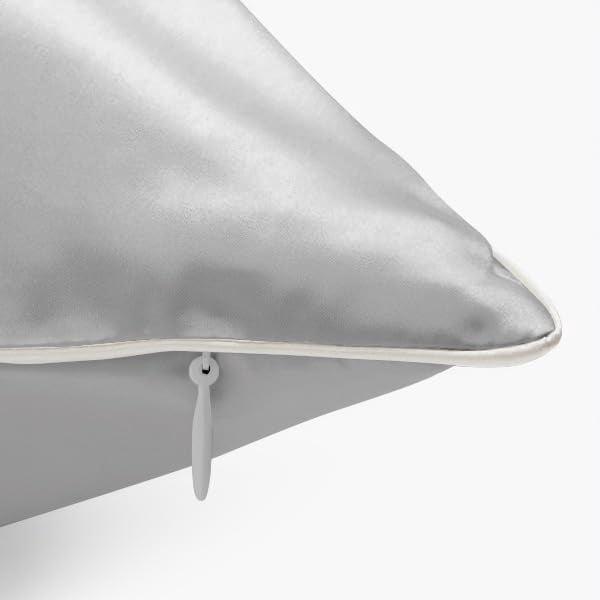 Silky Satin Pillowcase For Hair Skin  Oeko-tex Certified Silk With Zipper - Ultra Smooth Pillowcases Standard Size 20"x26" Cascais
