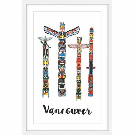 Marmont Hill "Vancouver Totems" by Molly Rosner Framed Painting Print