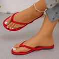 thumbnail image 4 of Womens Flip Flops Comfortable Arch Support Comfortable Yoga Mat on Summer Beach Walking Thong Cushion Sandals(Red,9.5), 4 of 6
