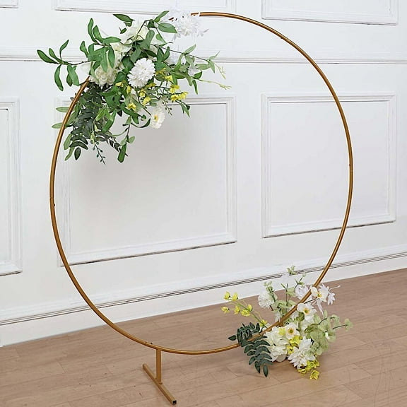 4 ft Gold Balloon Circle Metal Frame Round BACKDROP STAND Wedding Arch Party