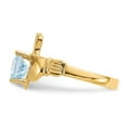 thumbnail image 5 of Auriga Fine Jewelry 10K Yellow Gold March Birthstone Claddagh Ring for Women Size- 5, 5 of 6