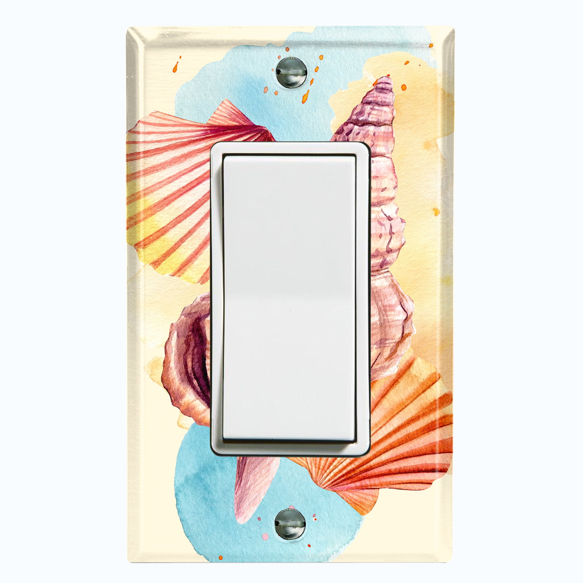 3D Tropical Beach Mermaid Sea Shell Light Switch Plate Cover & Wall Plate Outlet 