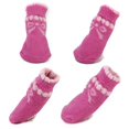 thumbnail image 4 of Mascota Perro Gato Zapatos Zapatillas Calcetines Non-Slip Patrón Pata Lazo Rosa Sunnimix Pink Bowknot Pet Dog Puppy Cat Zapatos Zapatillas No-Slip calcetines con pata impresiones Tamaño S, 4 of 8