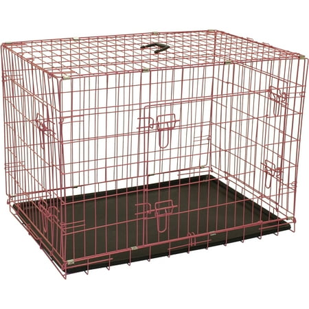 Aleko SDC 2D 30 Pink 2 Door Dog Crate Cage Aleko SDC 2D 30 Pink 2 Door Dog Crate Cage